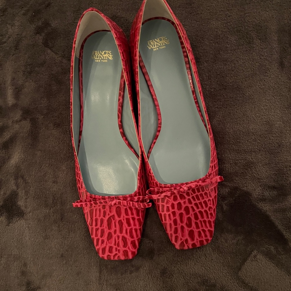 Frances Valentine NWT pink leather shoes size 11. Mary Mini Block Heel.
